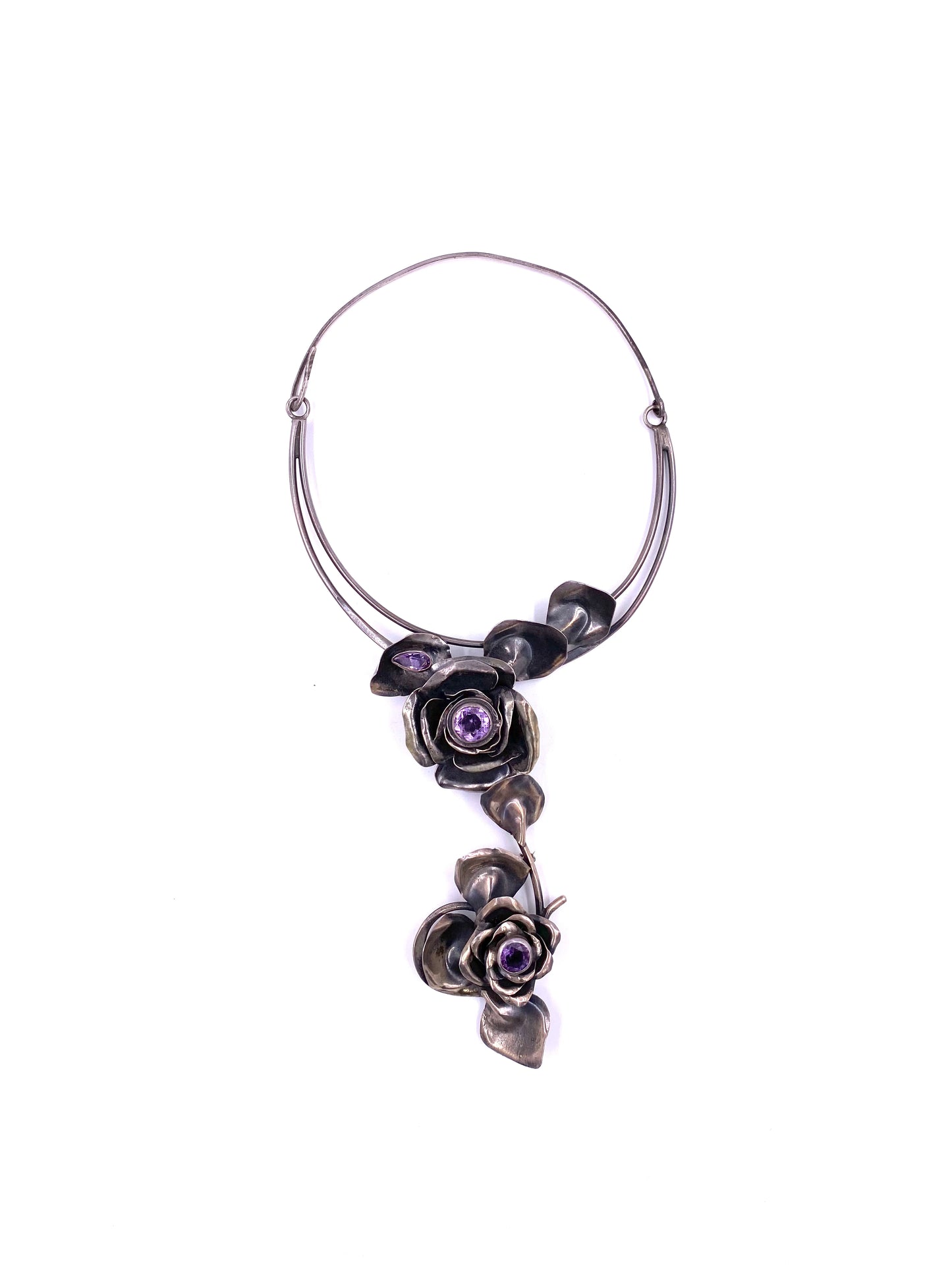 Rachel Gera, 2 Piece, Sterling & Amethyst Necklace & Brooch