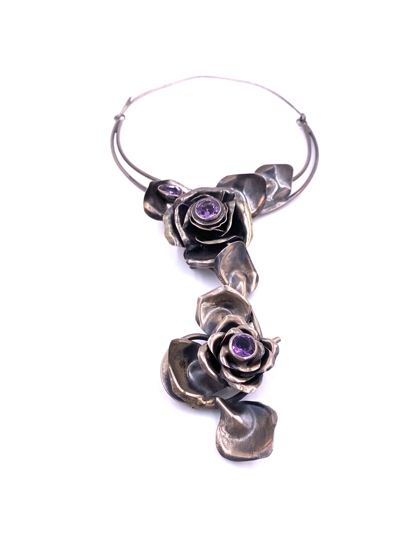 Rachel Gera, 2 Piece, Sterling & Amethyst Necklace & Brooch