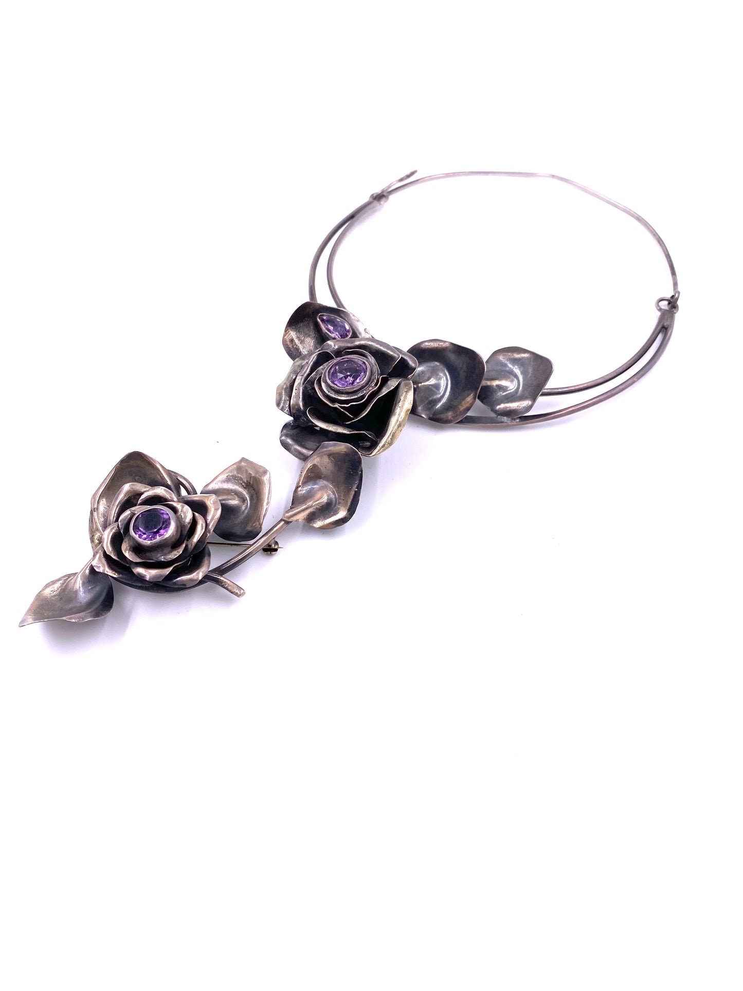 Rachel Gera, 2 Piece, Sterling & Amethyst Necklace & Brooch