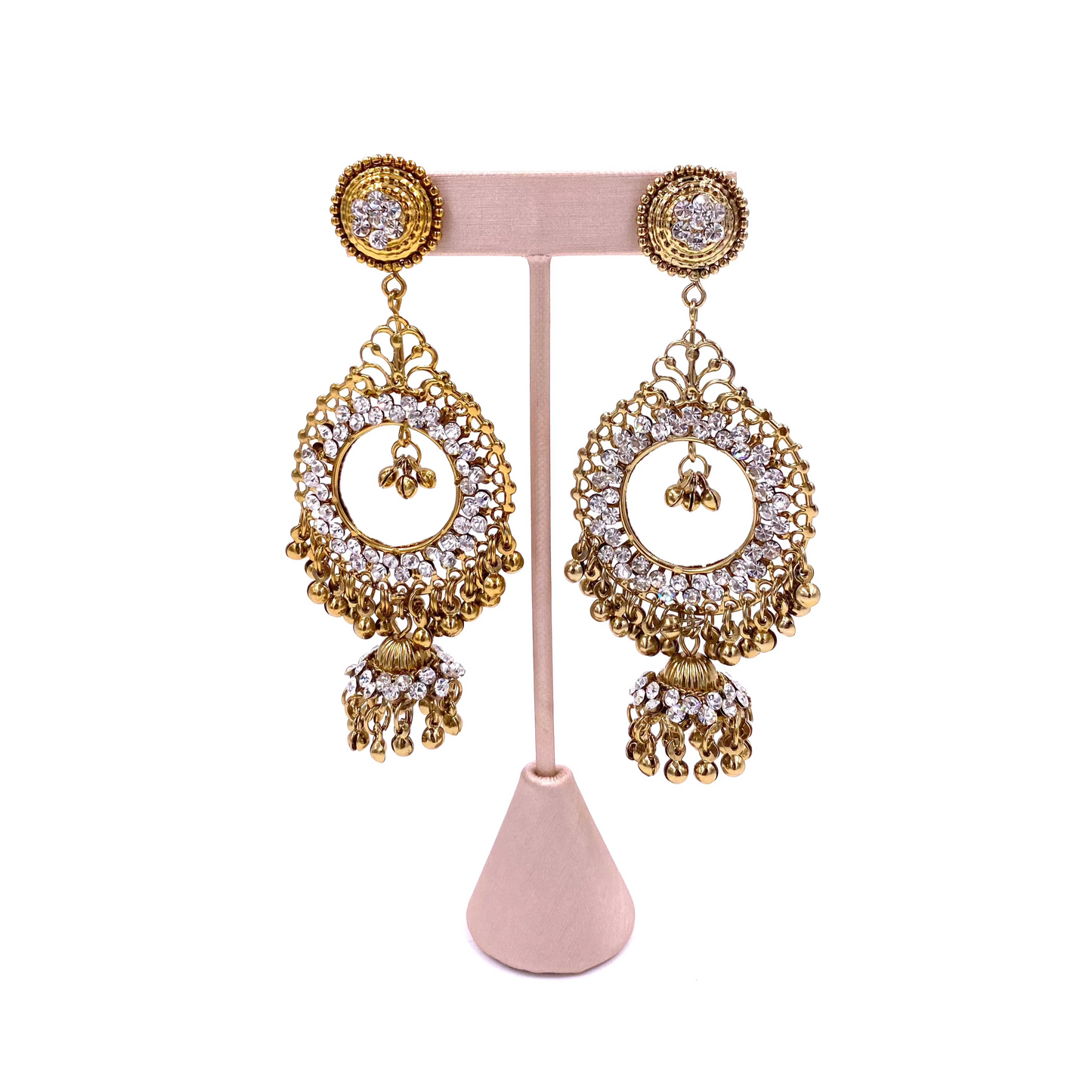 Gold & Crystal Chandelier Earrings