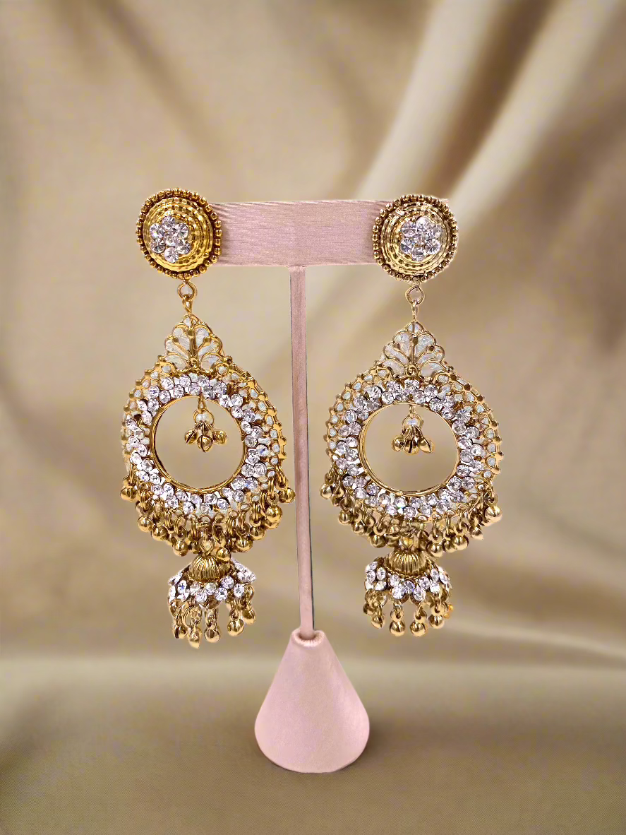 Gold & Crystal Chandelier Earrings