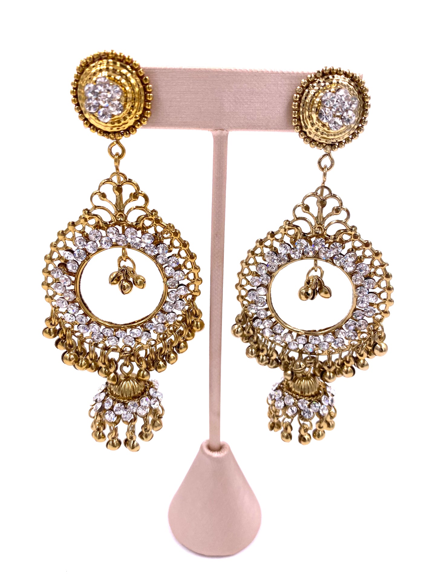 Gold & Crystal Chandelier Earrings