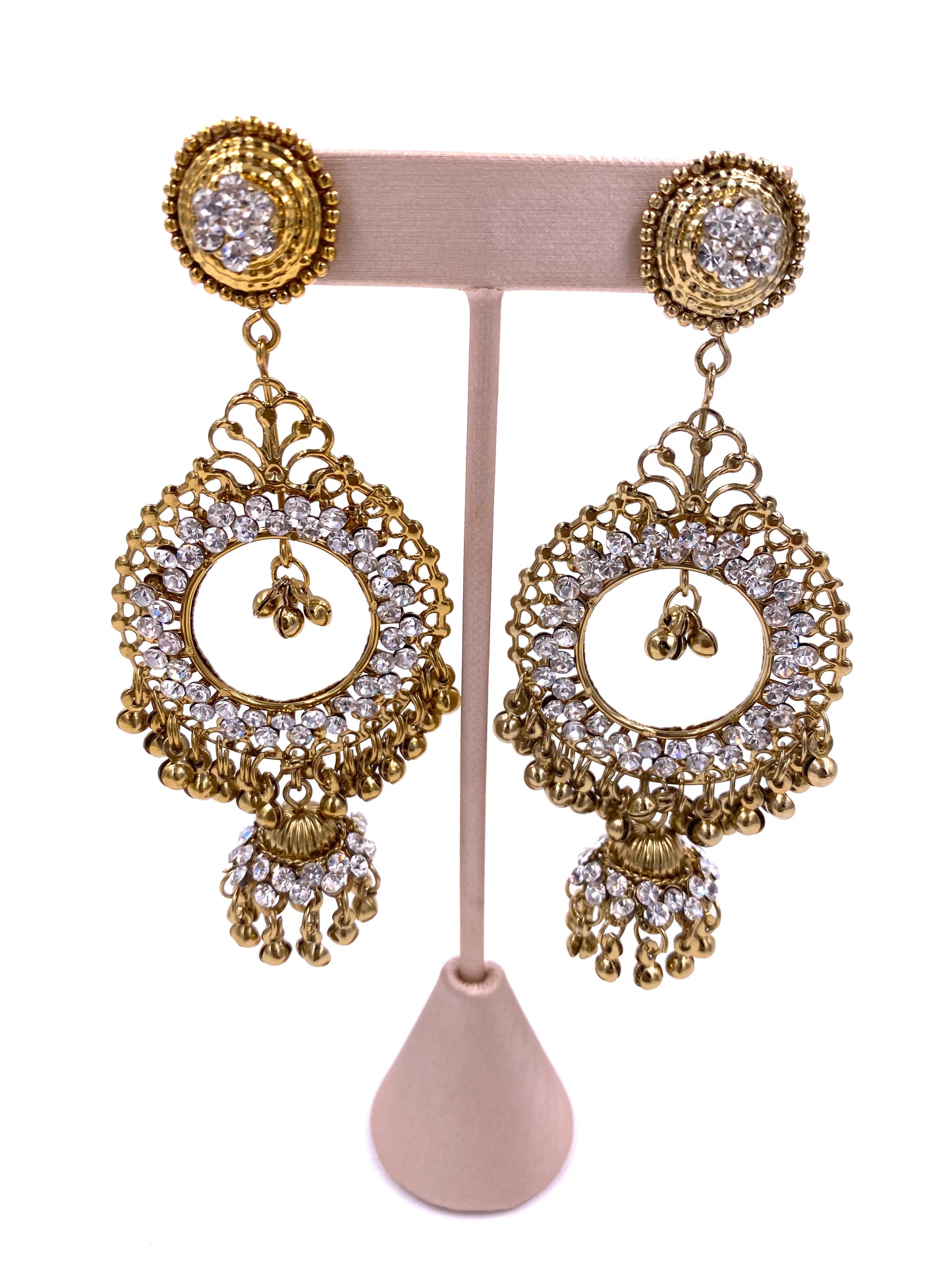 Gold & Crystal Chandelier Earrings