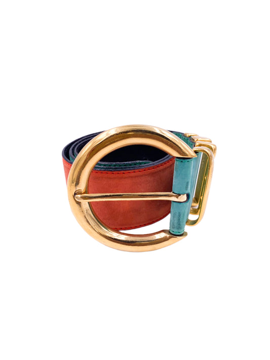 Escada Multicolor Gold Buckle Belt