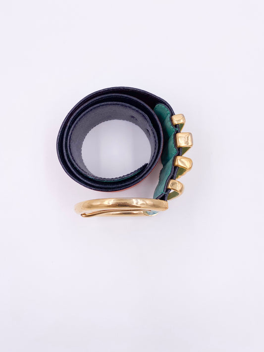 Escada Multicolor Gold Buckle Belt