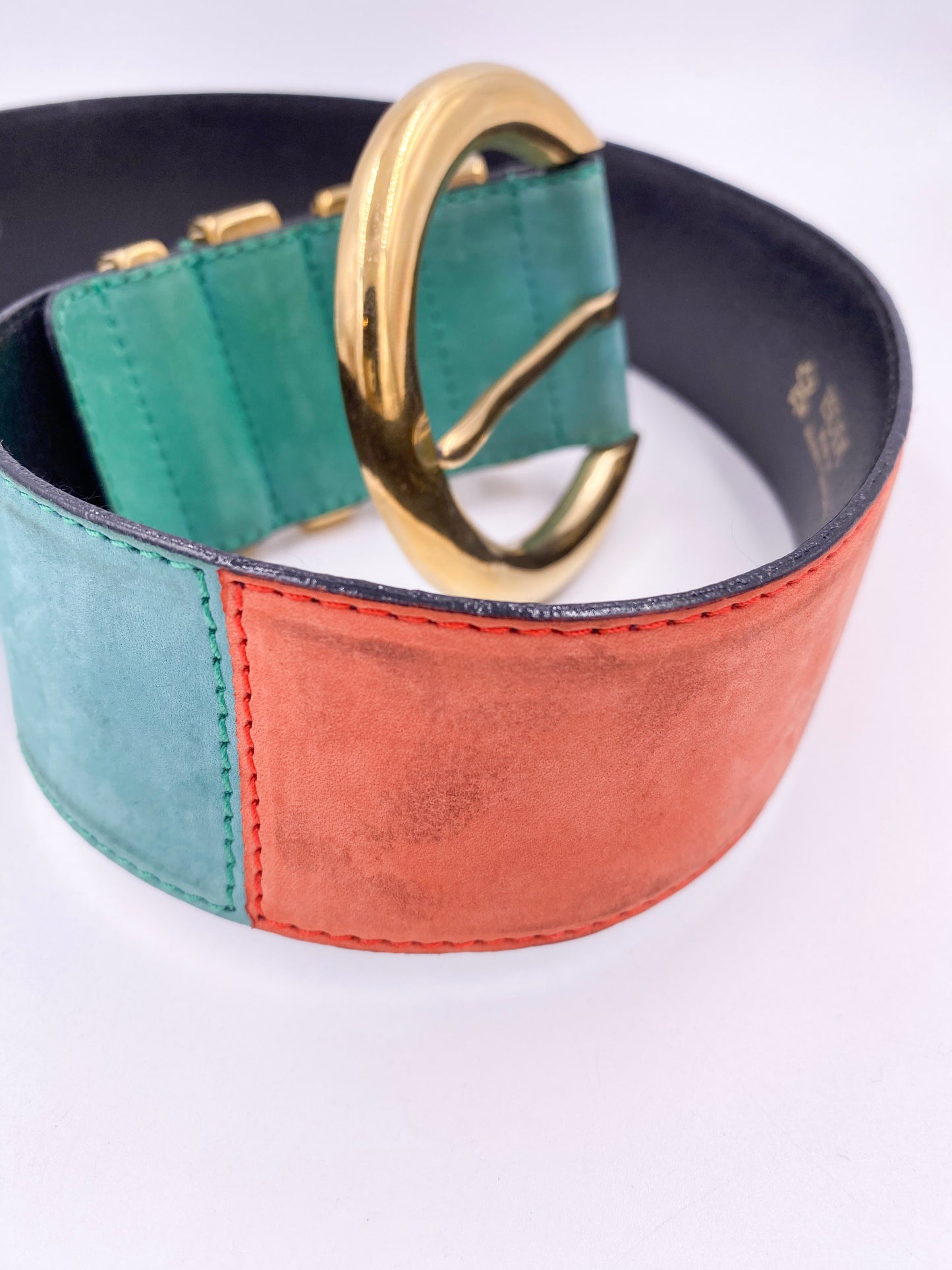 Escada Multicolor Gold Buckle Belt