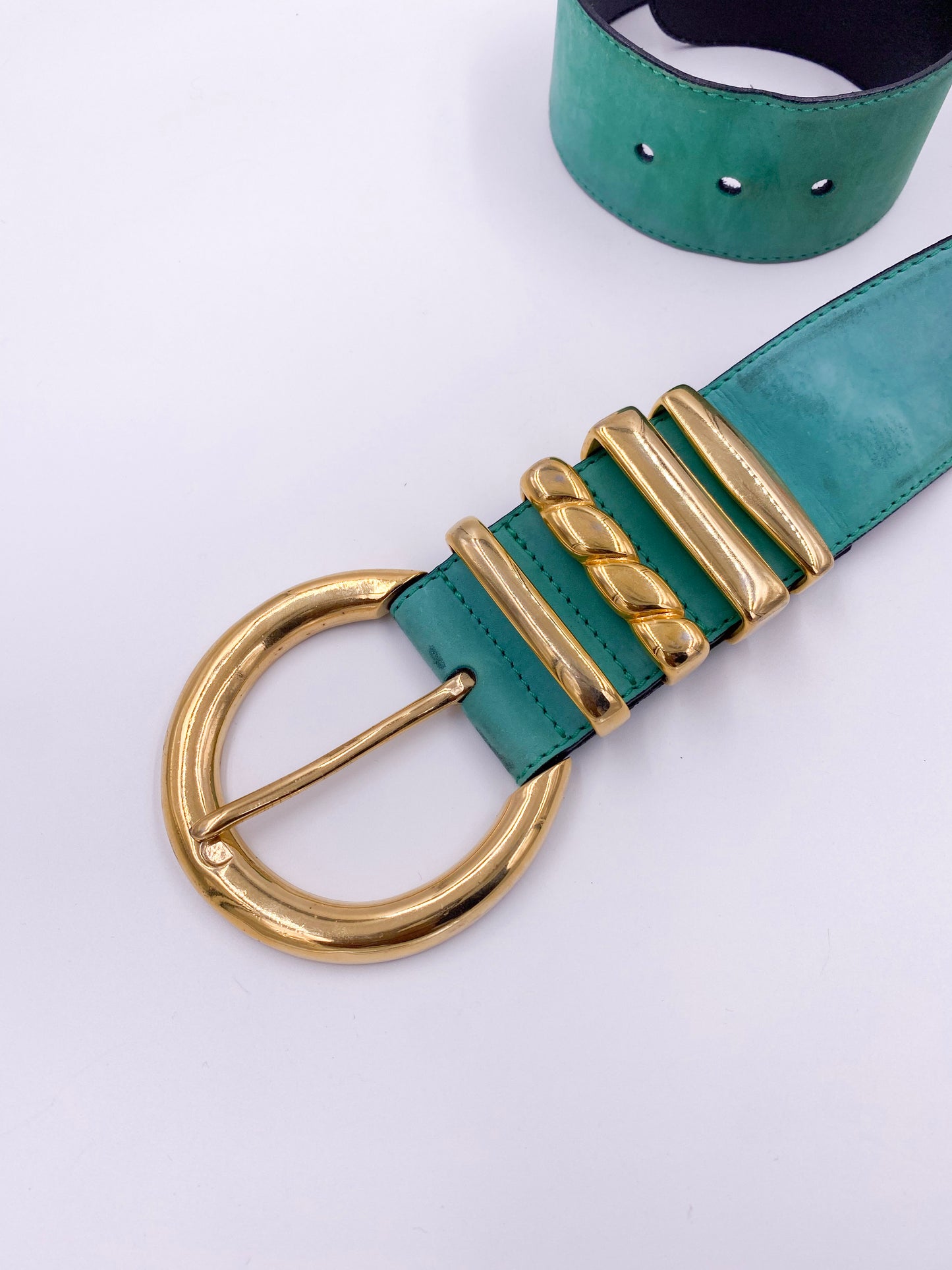 Escada Multicolor Gold Buckle Belt