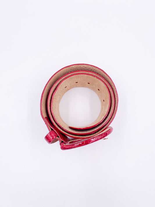 Tardini Red Patent Leather Alligator Belt