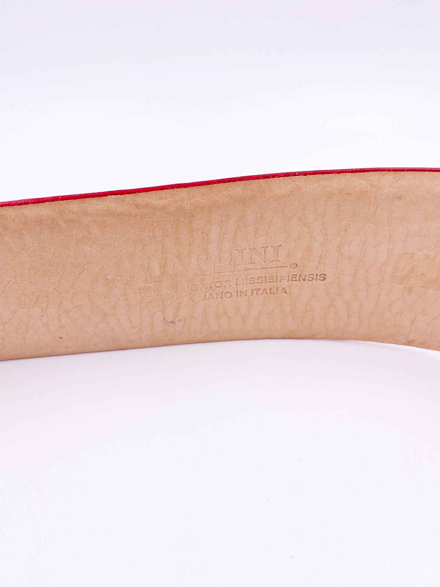 Tardini Red Patent Leather Alligator Belt