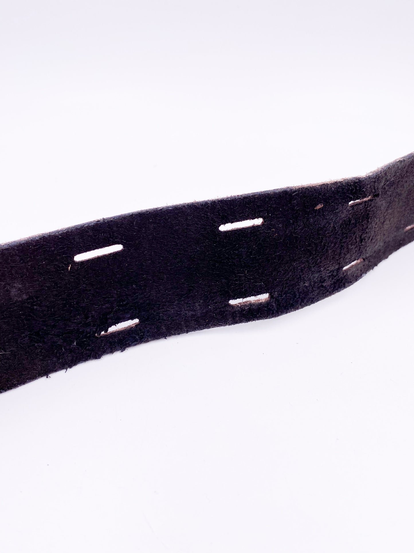 Brown Leather Belt with Silver Circle Buckle & Green Stone