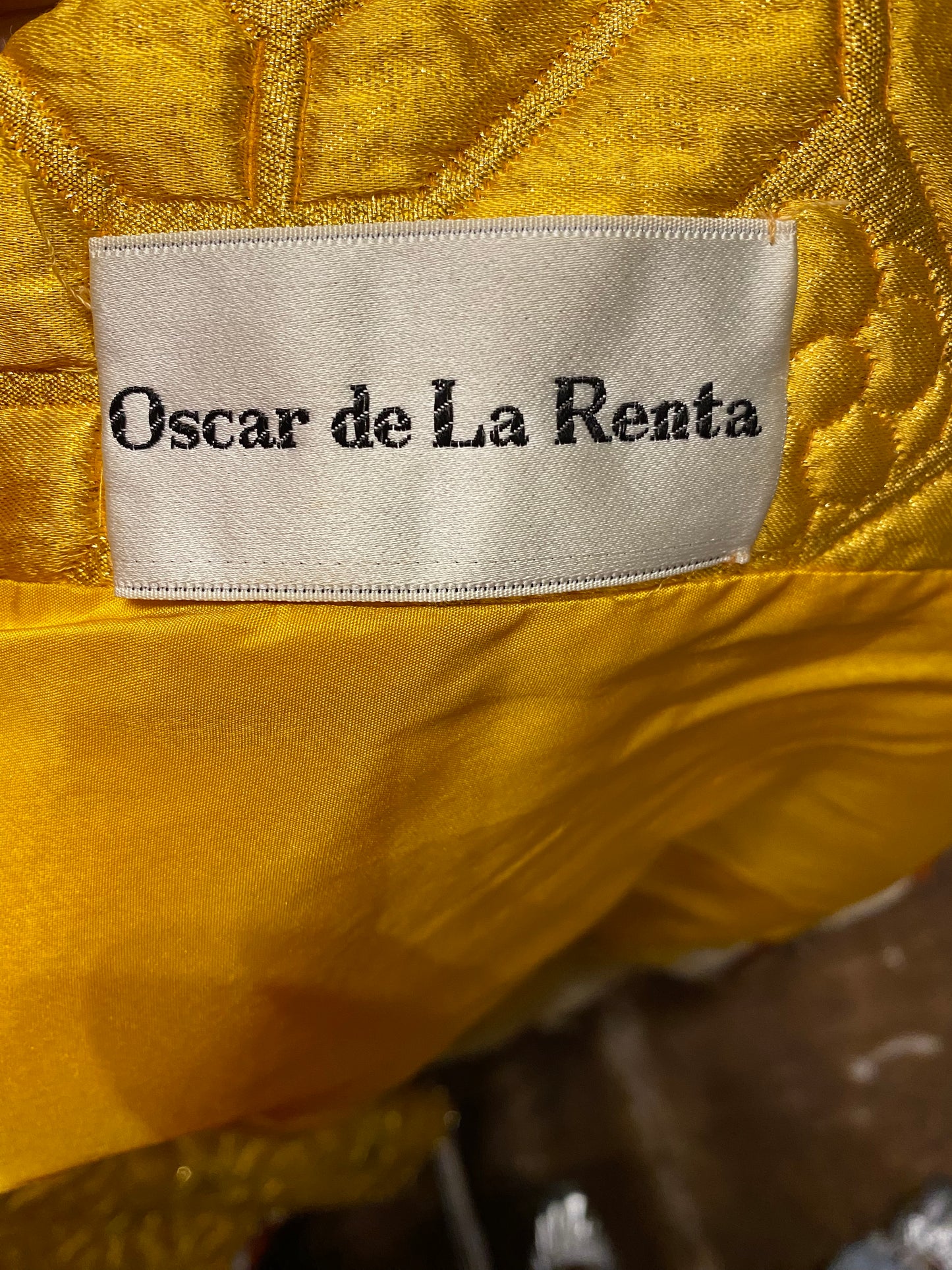 Oscar De La Renta 1968 Brocade Dress & Coat Mink Trim Set