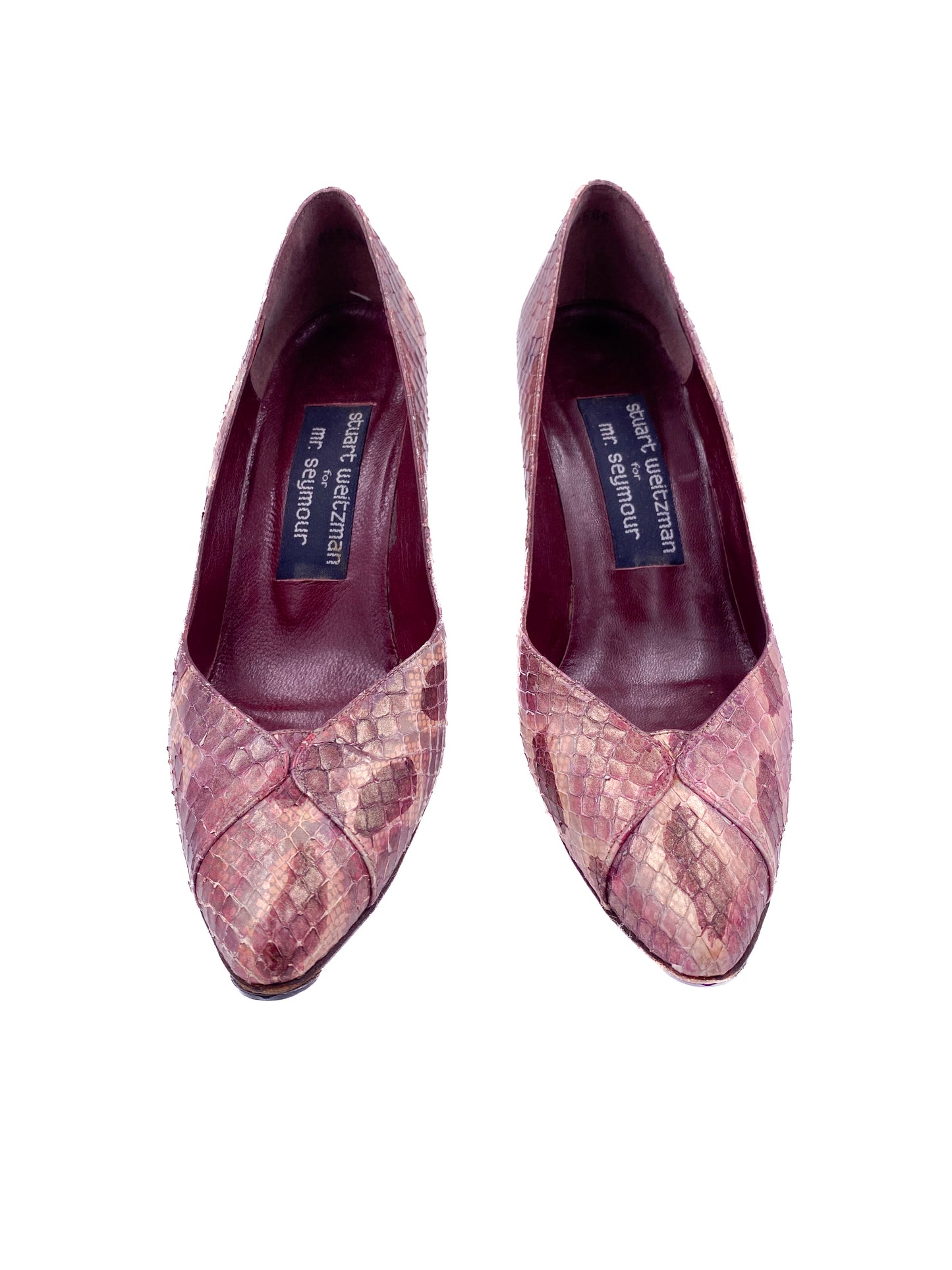 Stuart Weitzman Purple Snakeskin Pump
