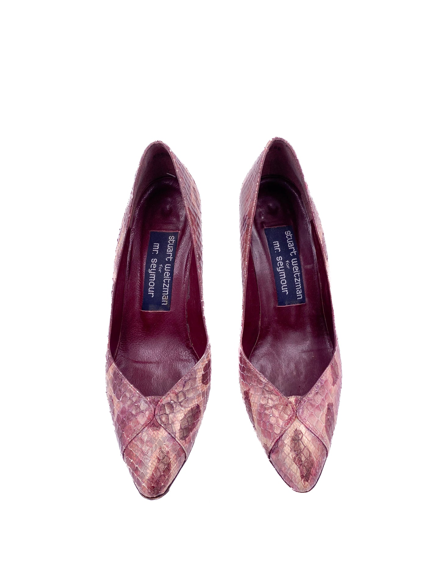 Stuart Weitzman Purple Snakeskin Pump