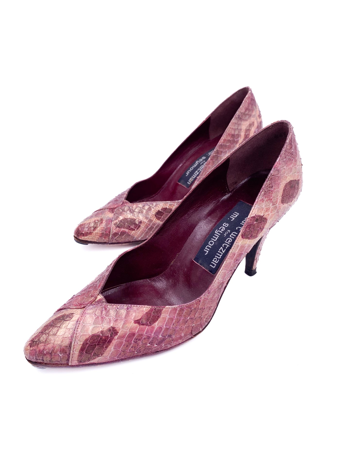 Stuart Weitzman Purple Snakeskin Pump