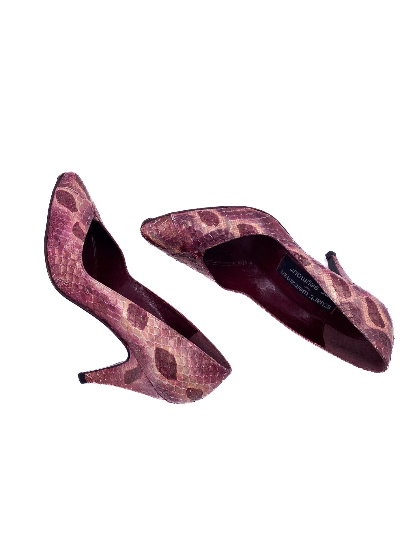Stuart Weitzman Purple Snakeskin Pump