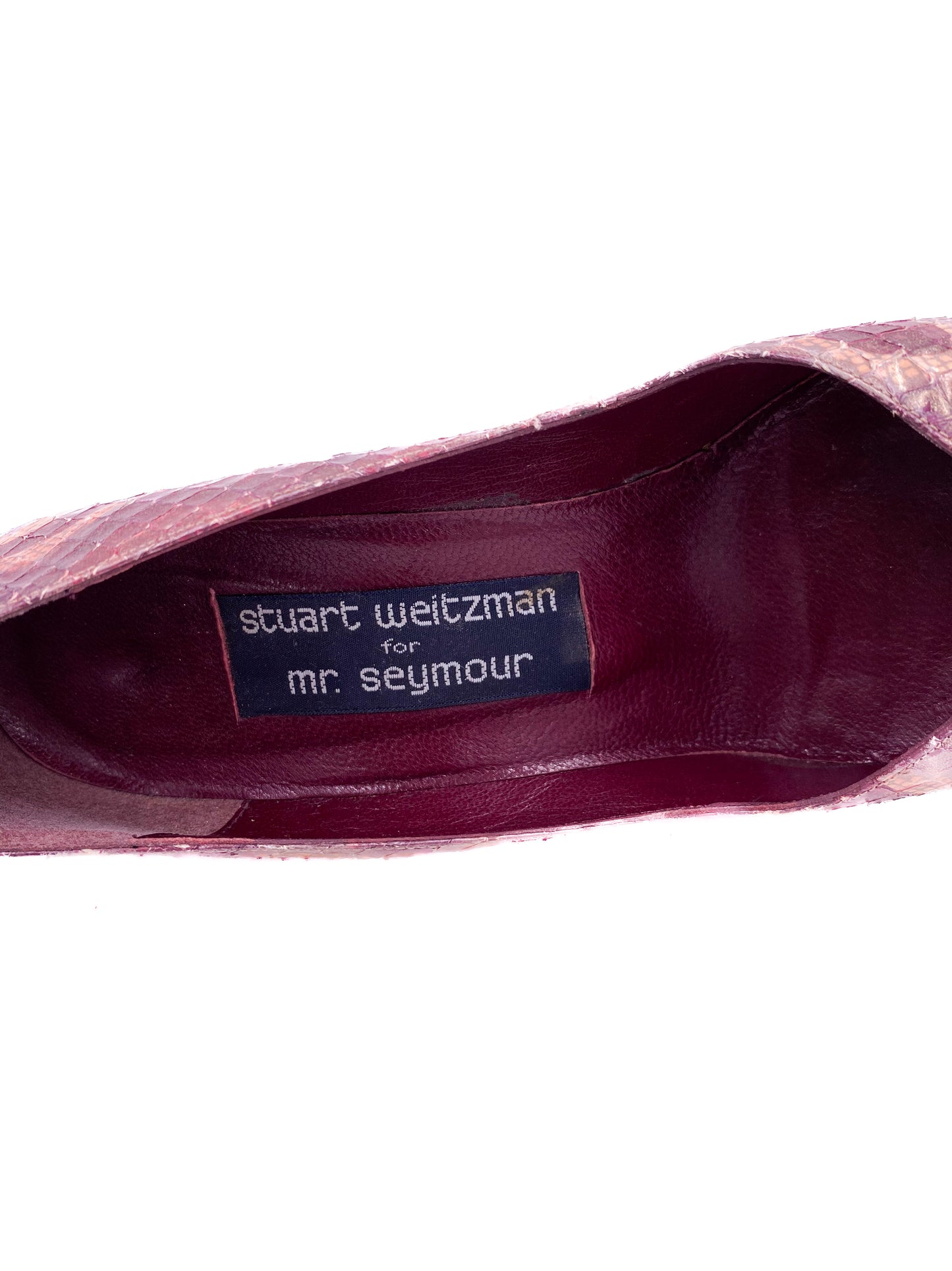 Stuart Weitzman Purple Snakeskin Pump