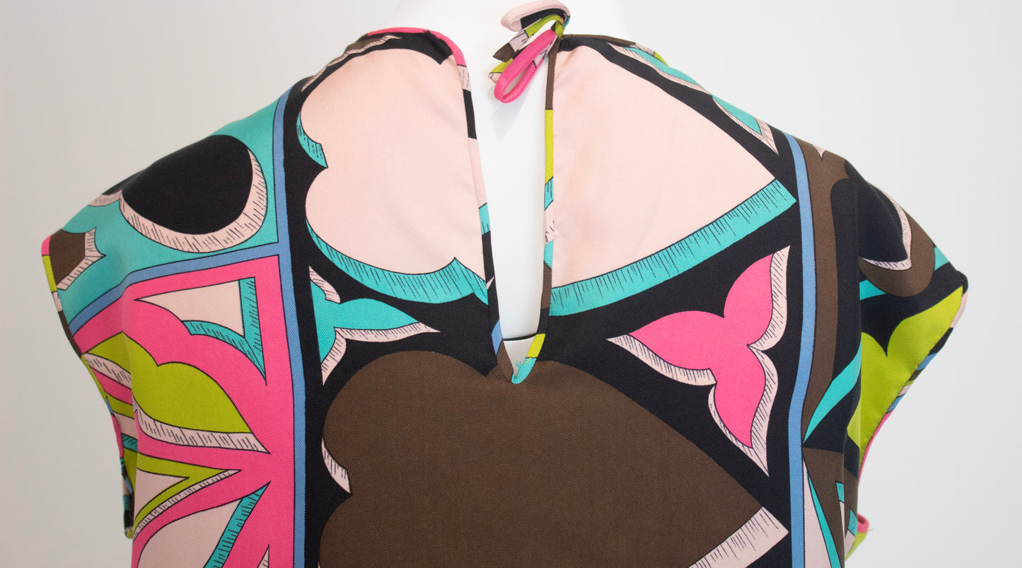 Emilio Pucci Vintage 1960/70's Silk Printed Sleeveless Tunic