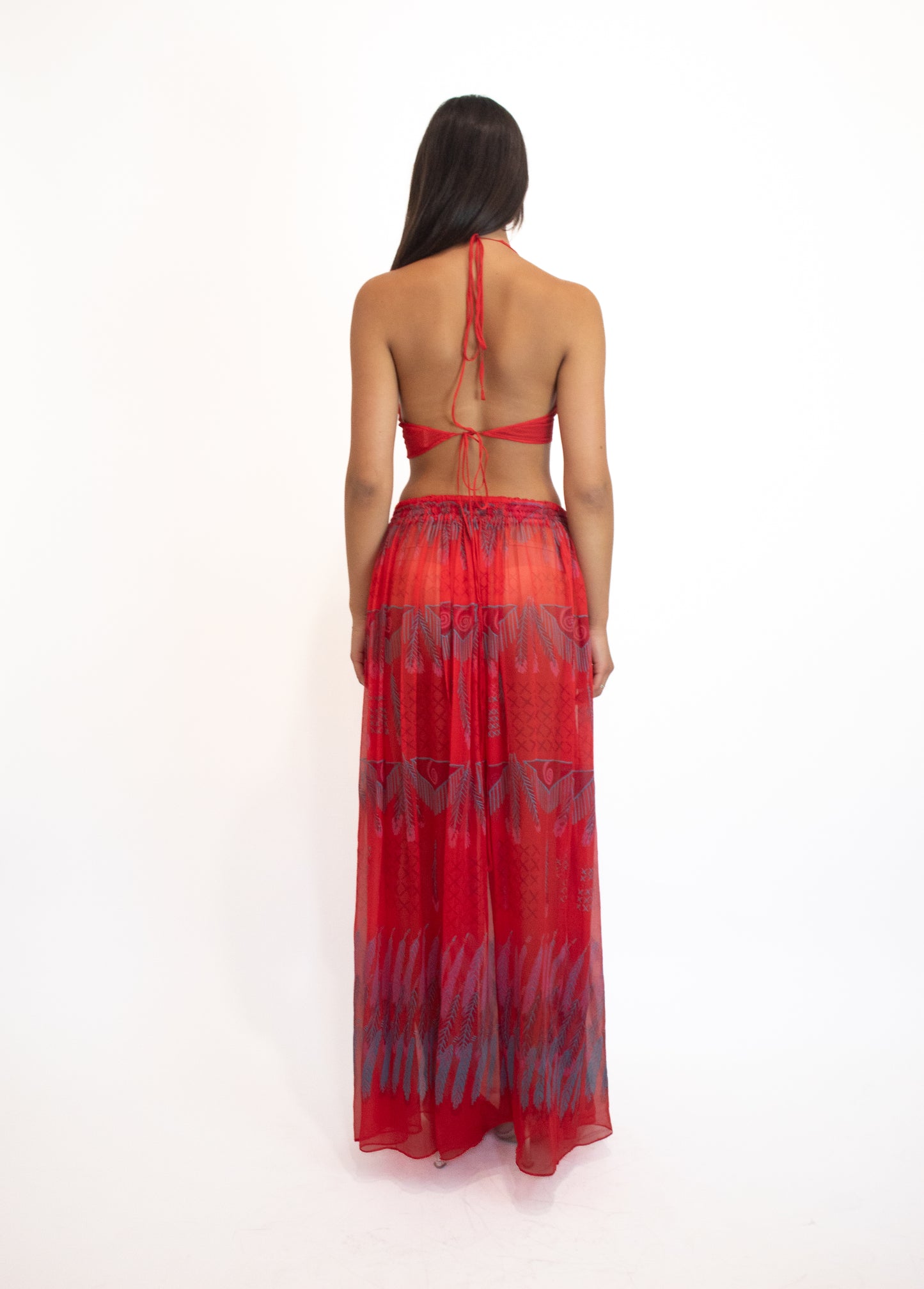 Zandra Rhodes F/W 1970/71 Red Silk Chiffon Set