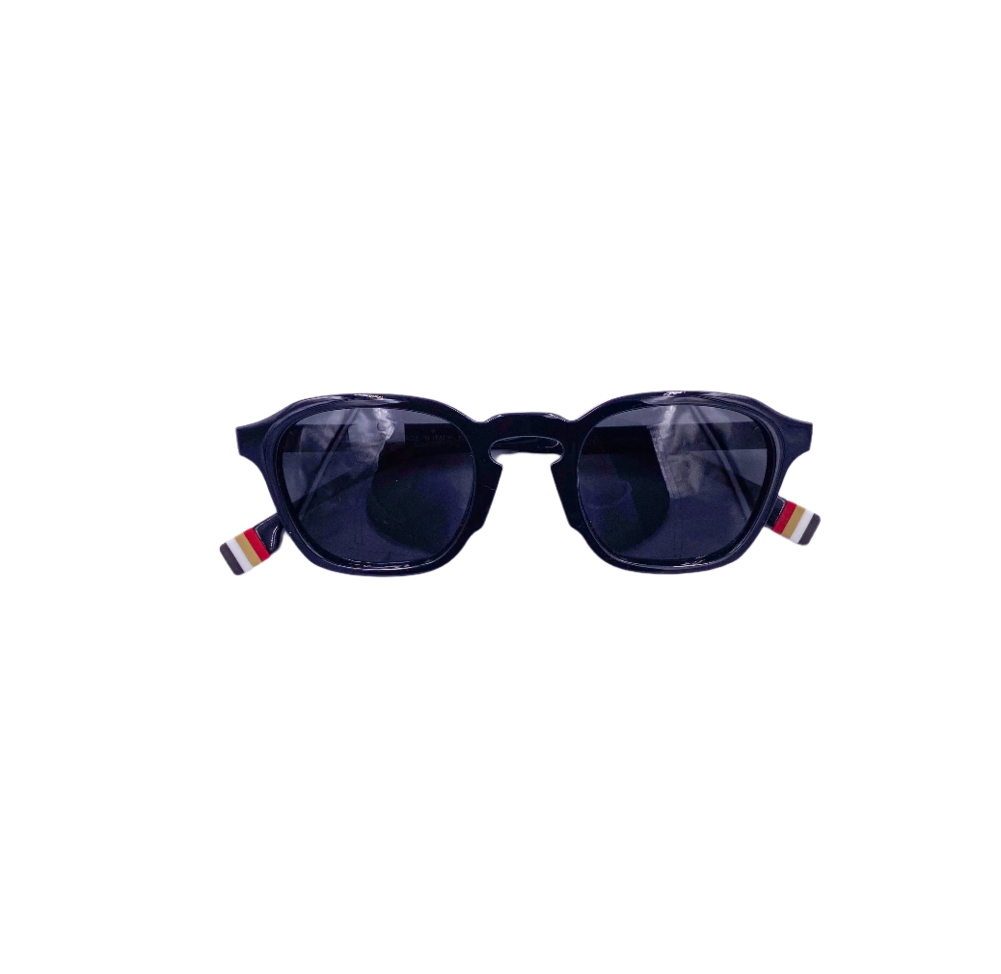 Burberry Black Stripe Detail Square Frame Sunglasses - The Kit Vintage