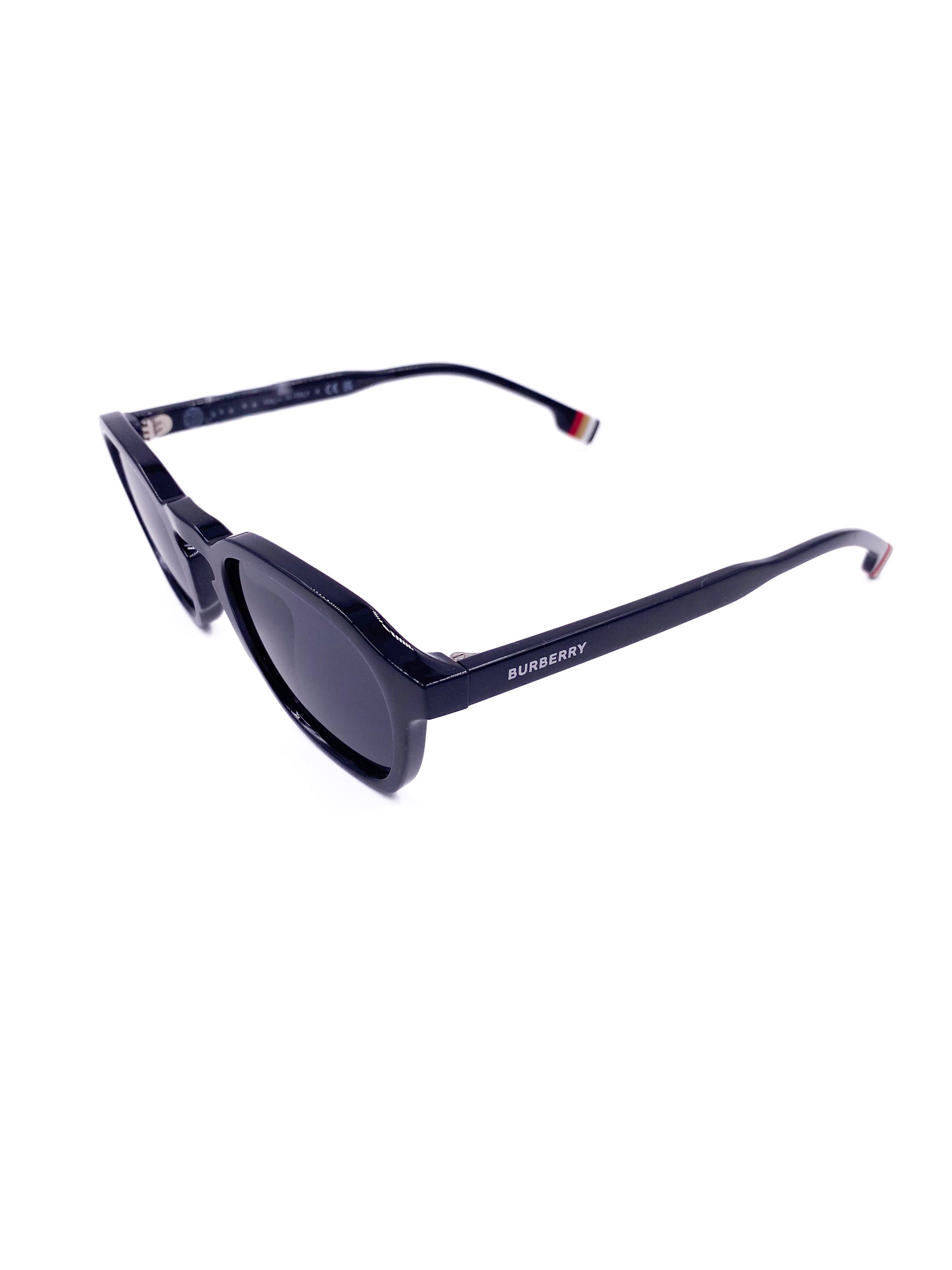 Burberry Black Stripe Detail Square Frame Sunglasses - The Kit Vintage