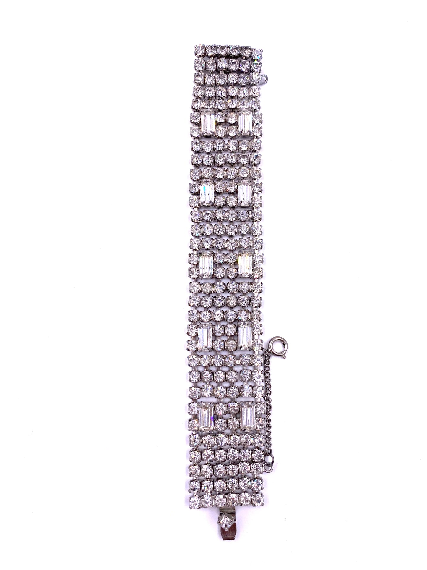 Weiss Large Rhinestone Bracelet with Chain