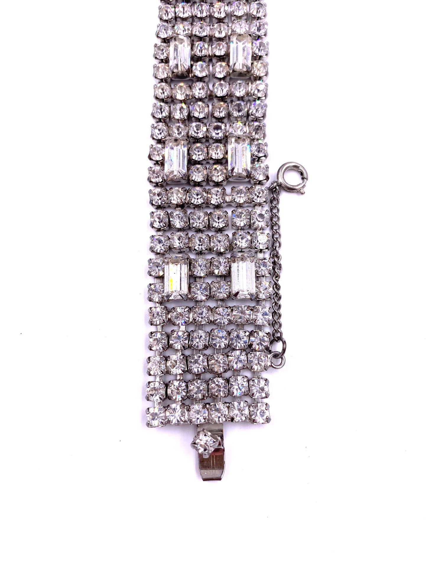 Weiss Large Rhinestone Bracelet with Chain