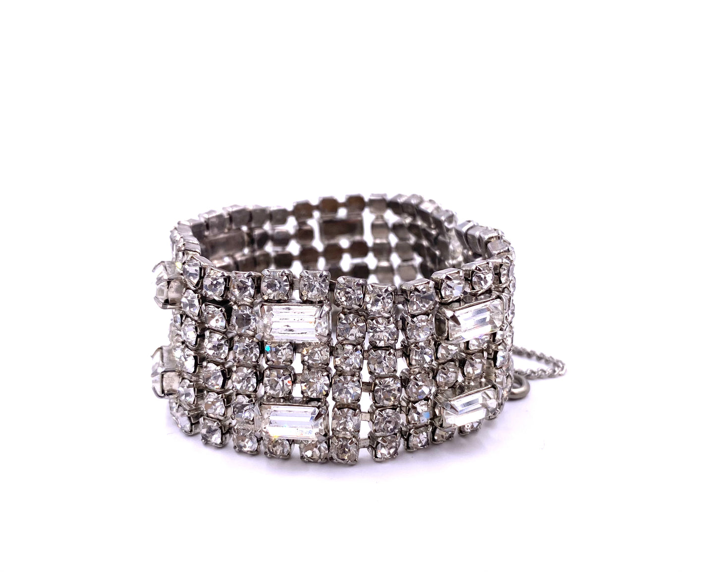 Weiss Large Rhinestone Bracelet with Chain