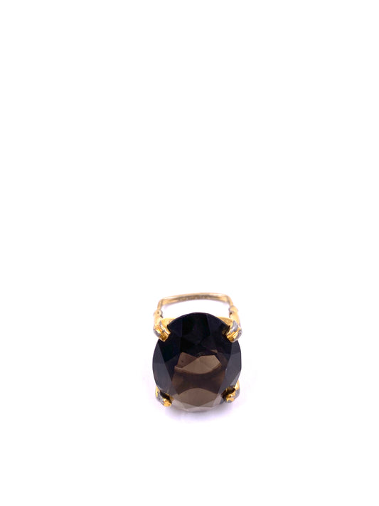 Smoky Quartz Oval Cocktail Ring - The Kit Vintage
