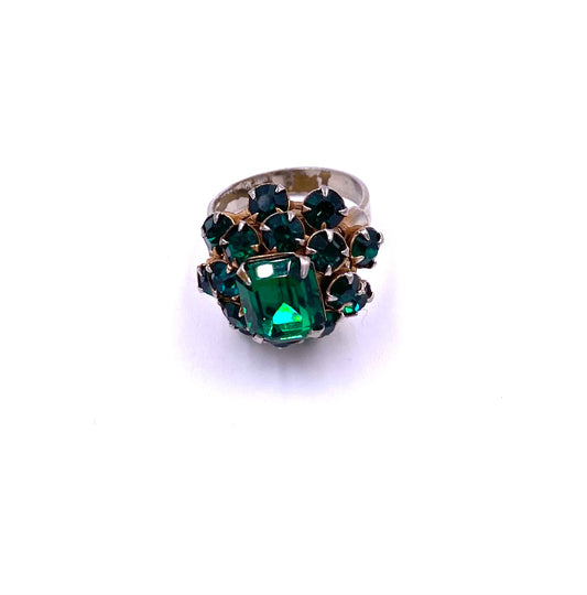 Emerald Cluster dome ring - The Kit Vintage
