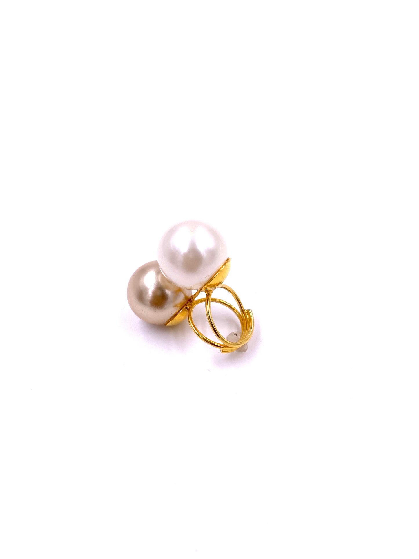 Double Pearl Cocktail Ring
