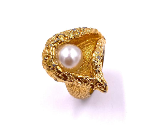 Jomaz Oyster Ring with Pearl - The Kit Vintage