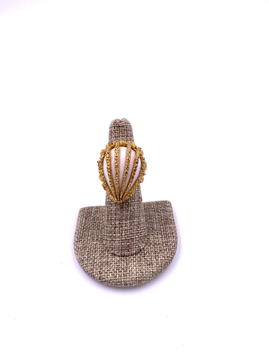 Textured Caged Stone Ring - The Kit Vintage