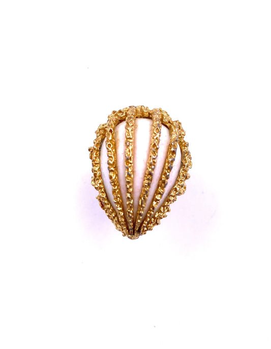 Textured Caged Stone Ring - The Kit Vintage
