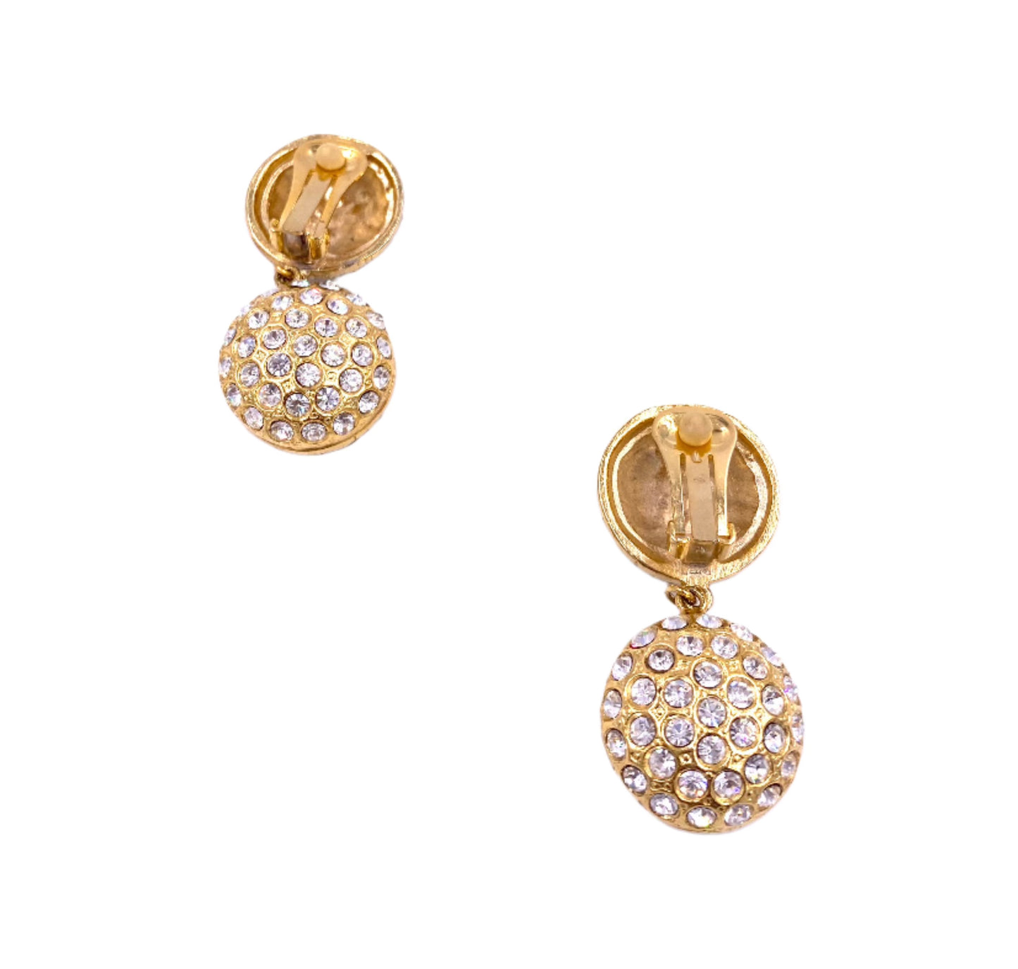Vintage Circle Double Drop Clip-On Earrings