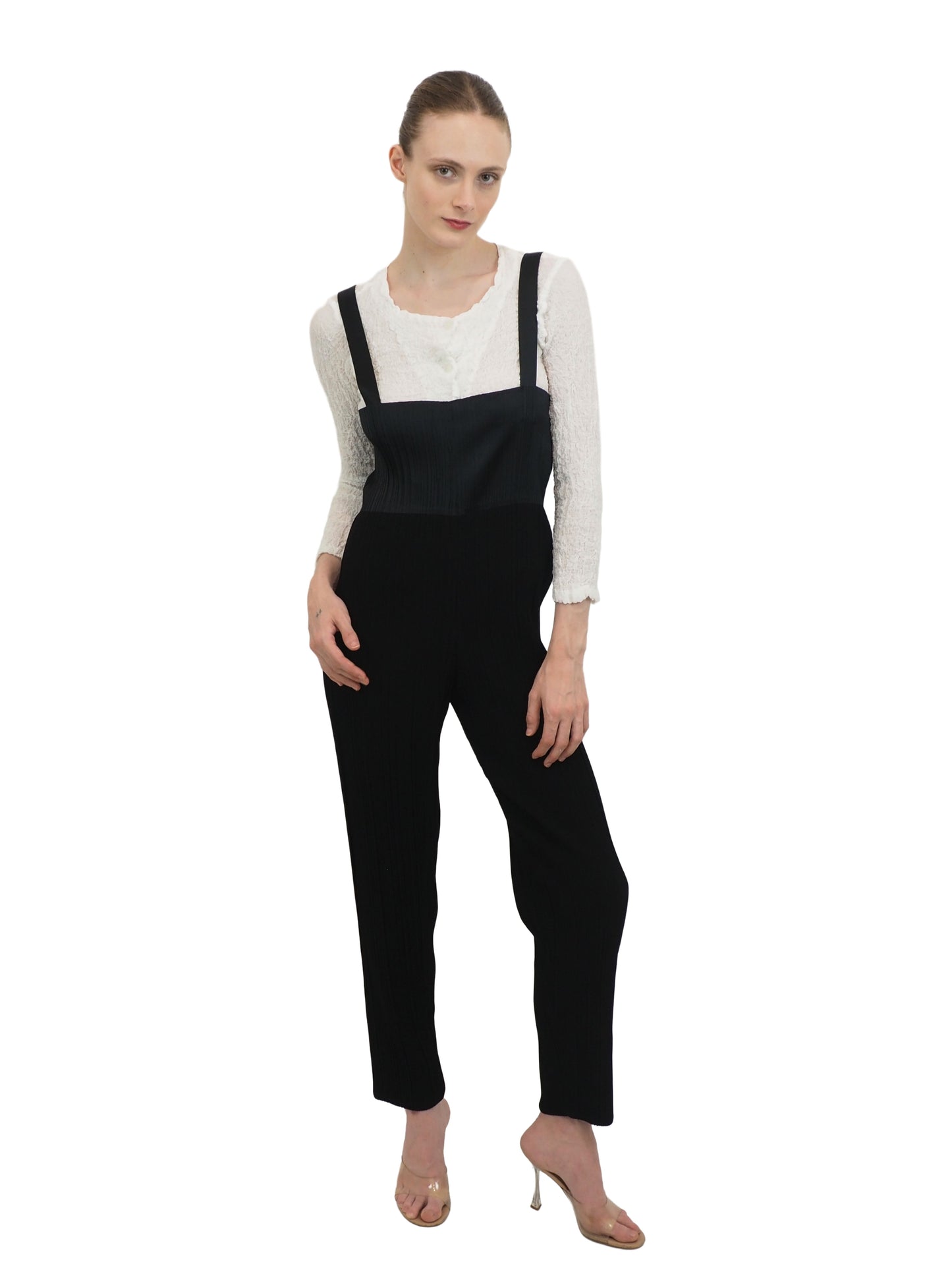 Issey Miyake Black Pleated Jumpsuit