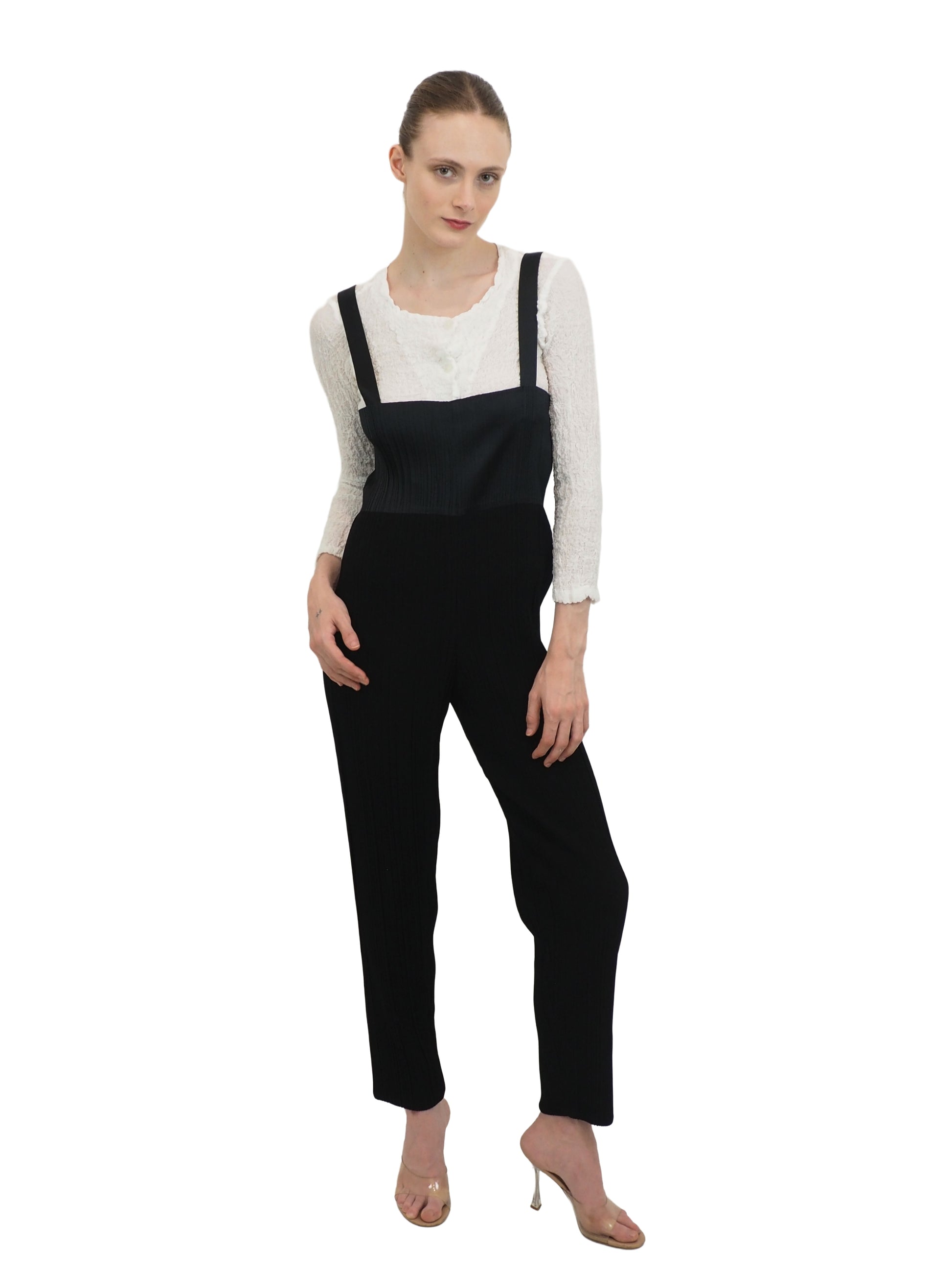 Issey Miyake Black Pleated Jumpsuit
