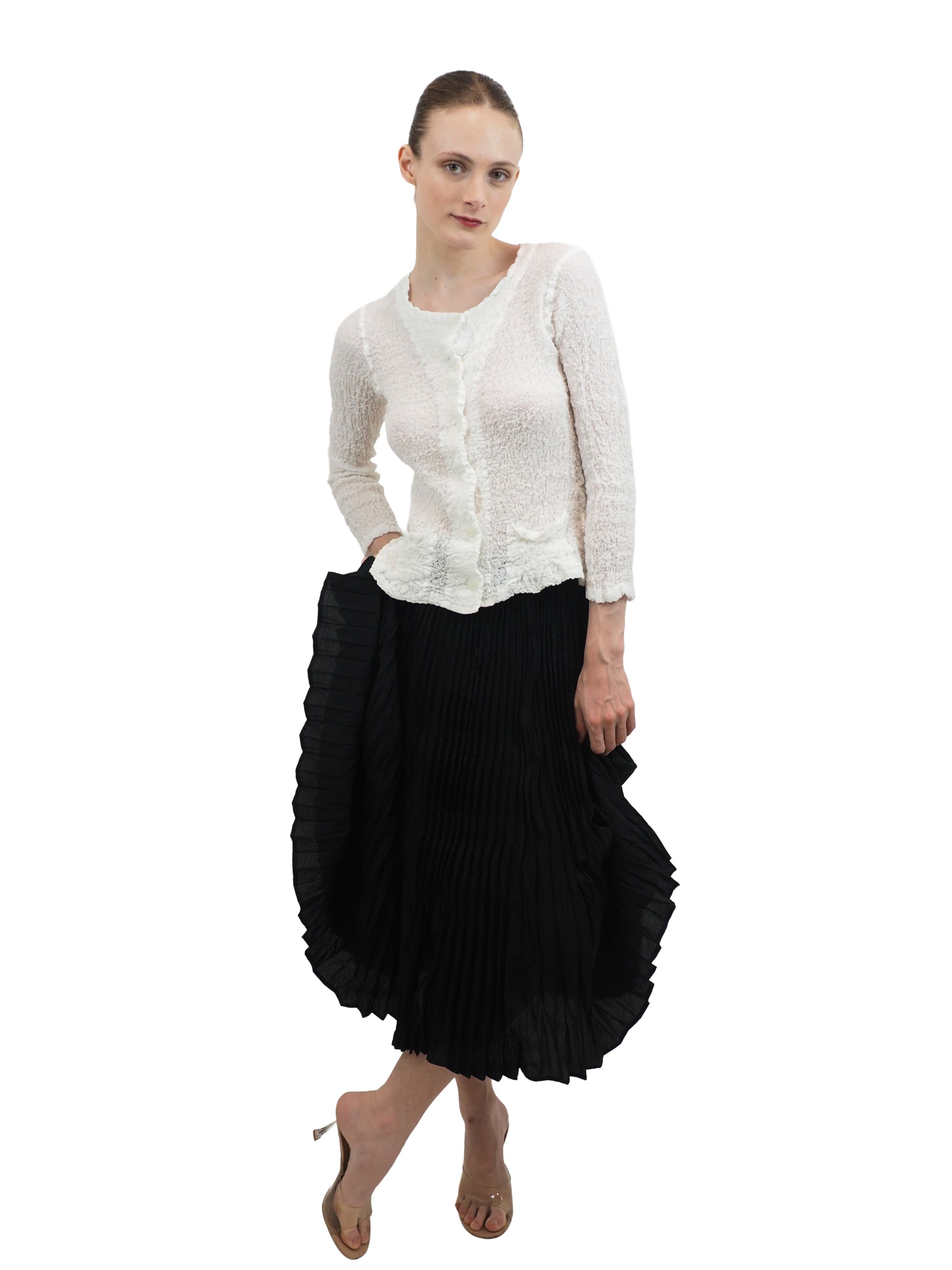 Issey Miyake Black Pleated Skirt