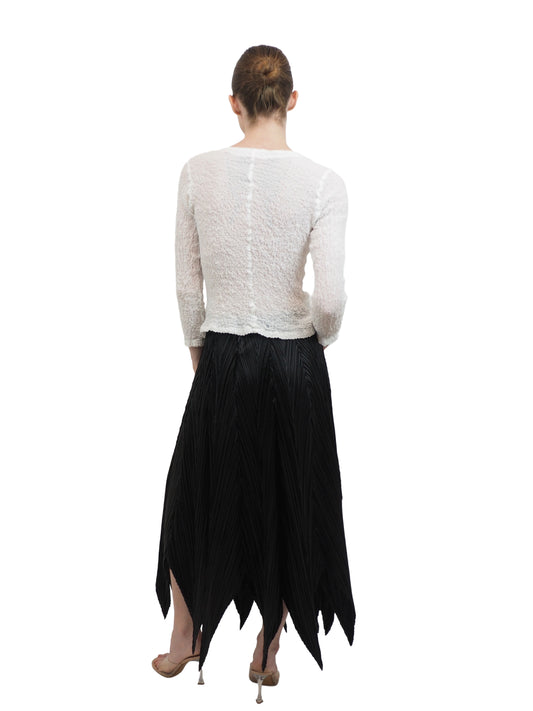 Issey Miyake Black Pleated Skirt W Points