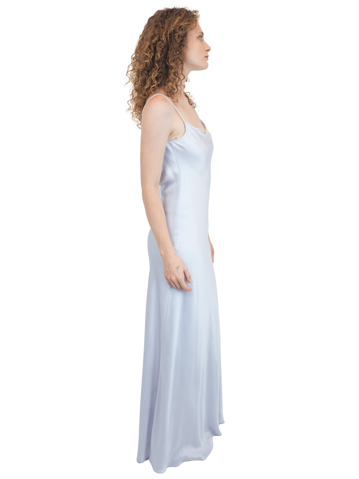 Jane Booke Baby Blue Silk Slip Dress W Low Back