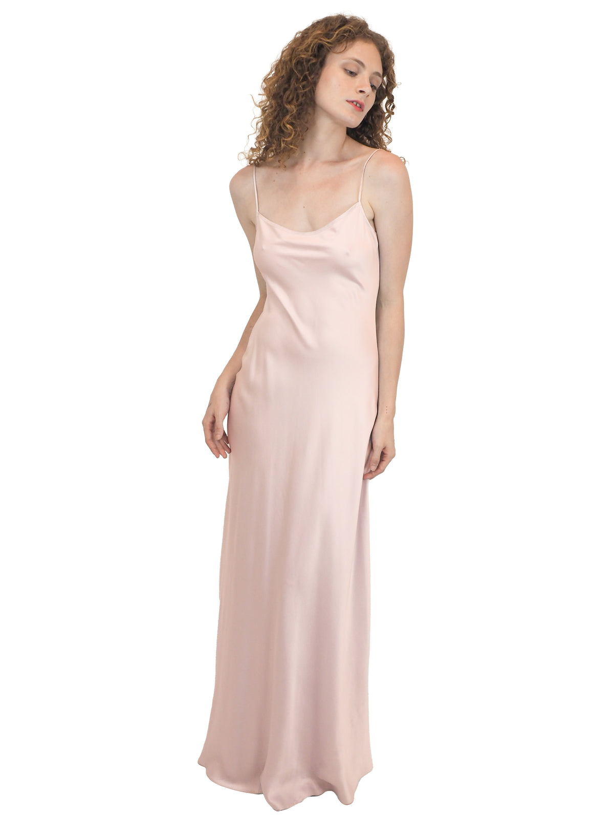 Jane Booke Baby Pink Slip Dress W Low Back