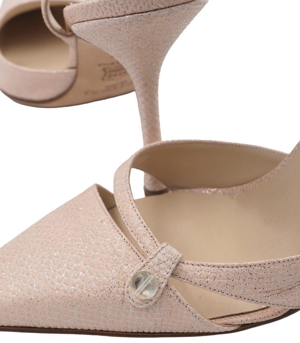 Jimmy Choo Pale Pink Shimmery Close Toe Heels