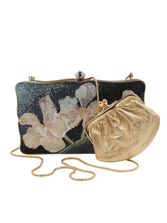 Judith Leiber Floral Rhinestone Clutch