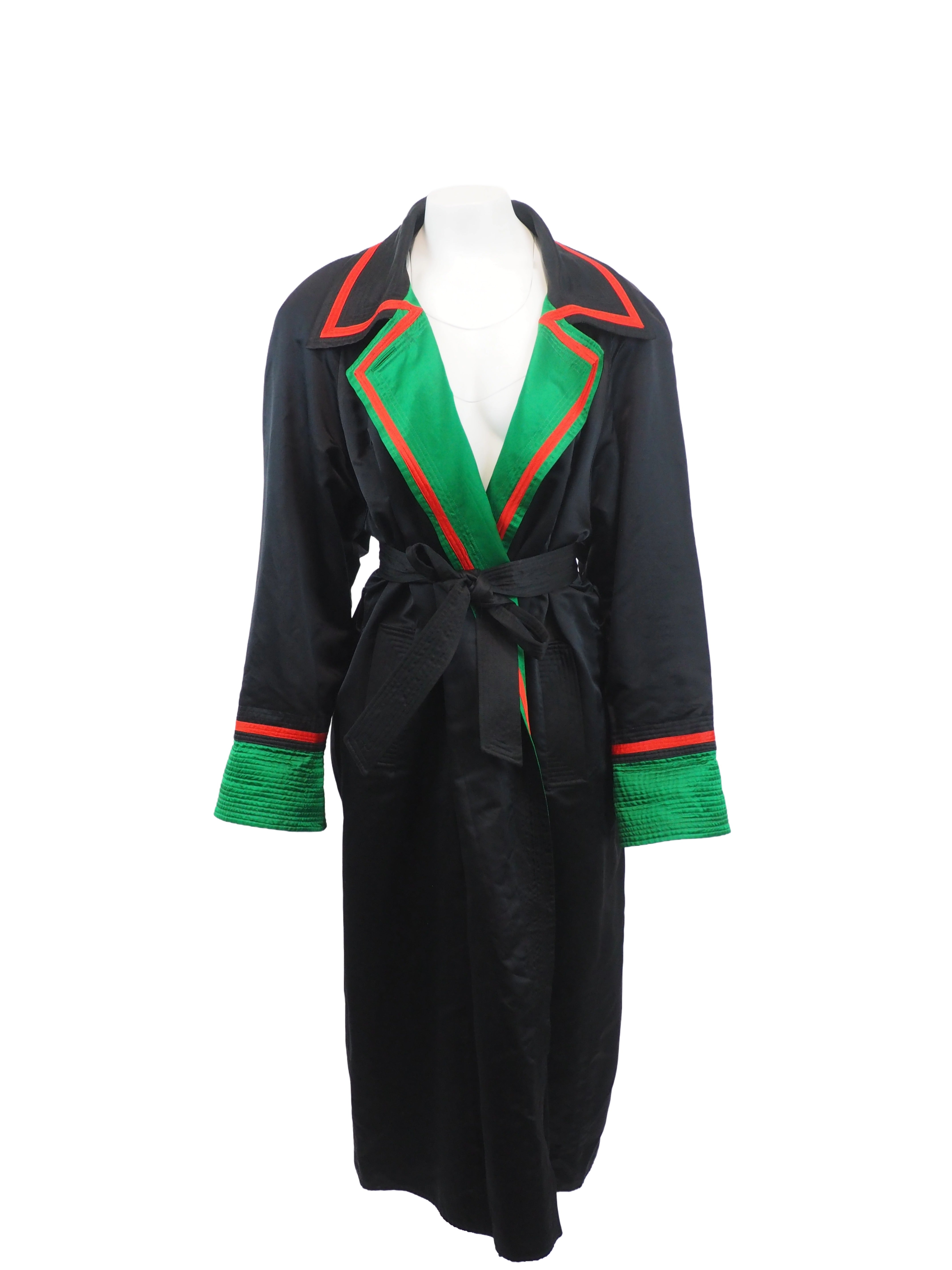 コレクション special vintage koos van den akker Koos Van Den Akker Black Satin Reversible Trench Coat – The Kit