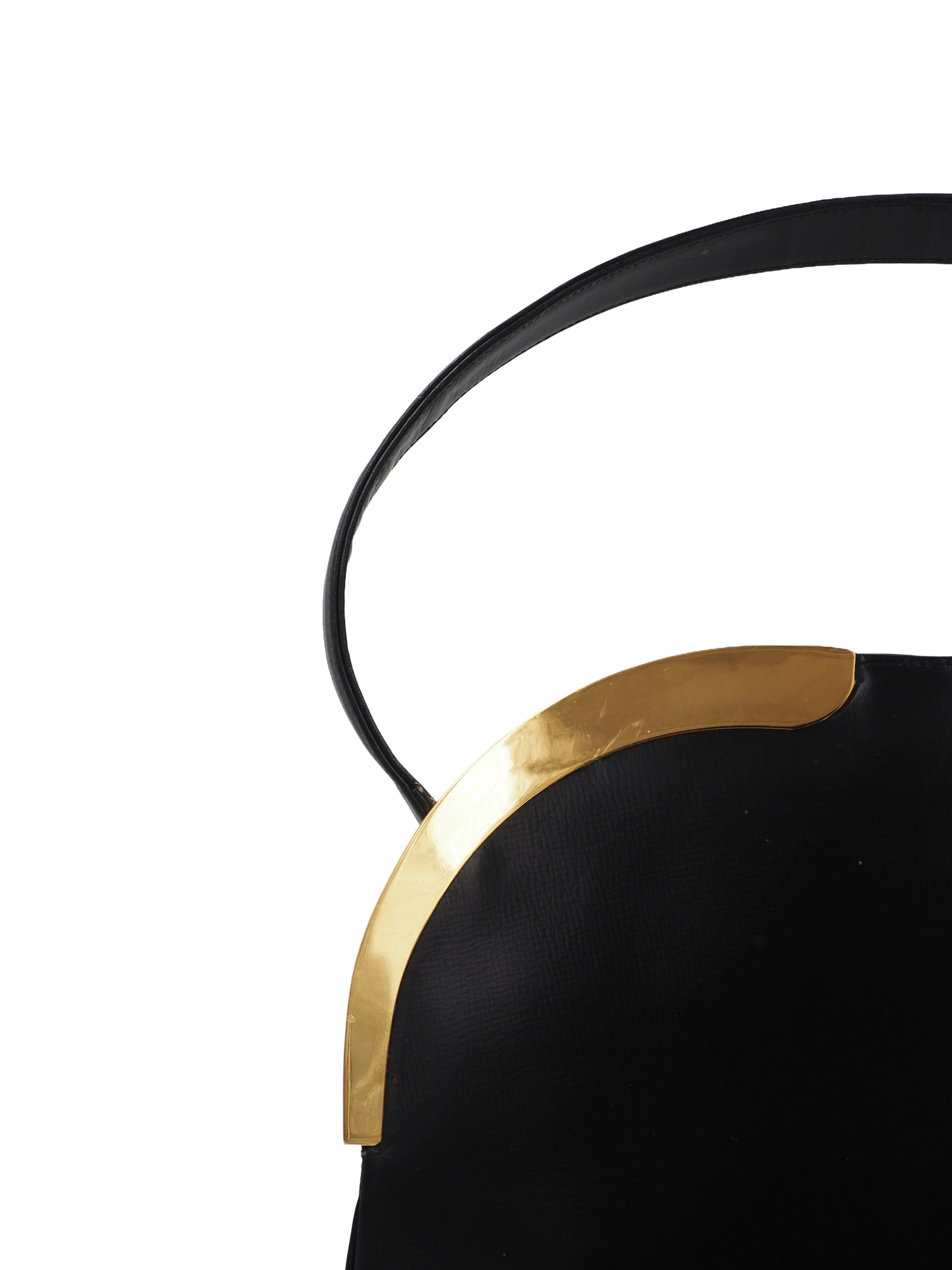 Koret Black Leather Handbag w gold