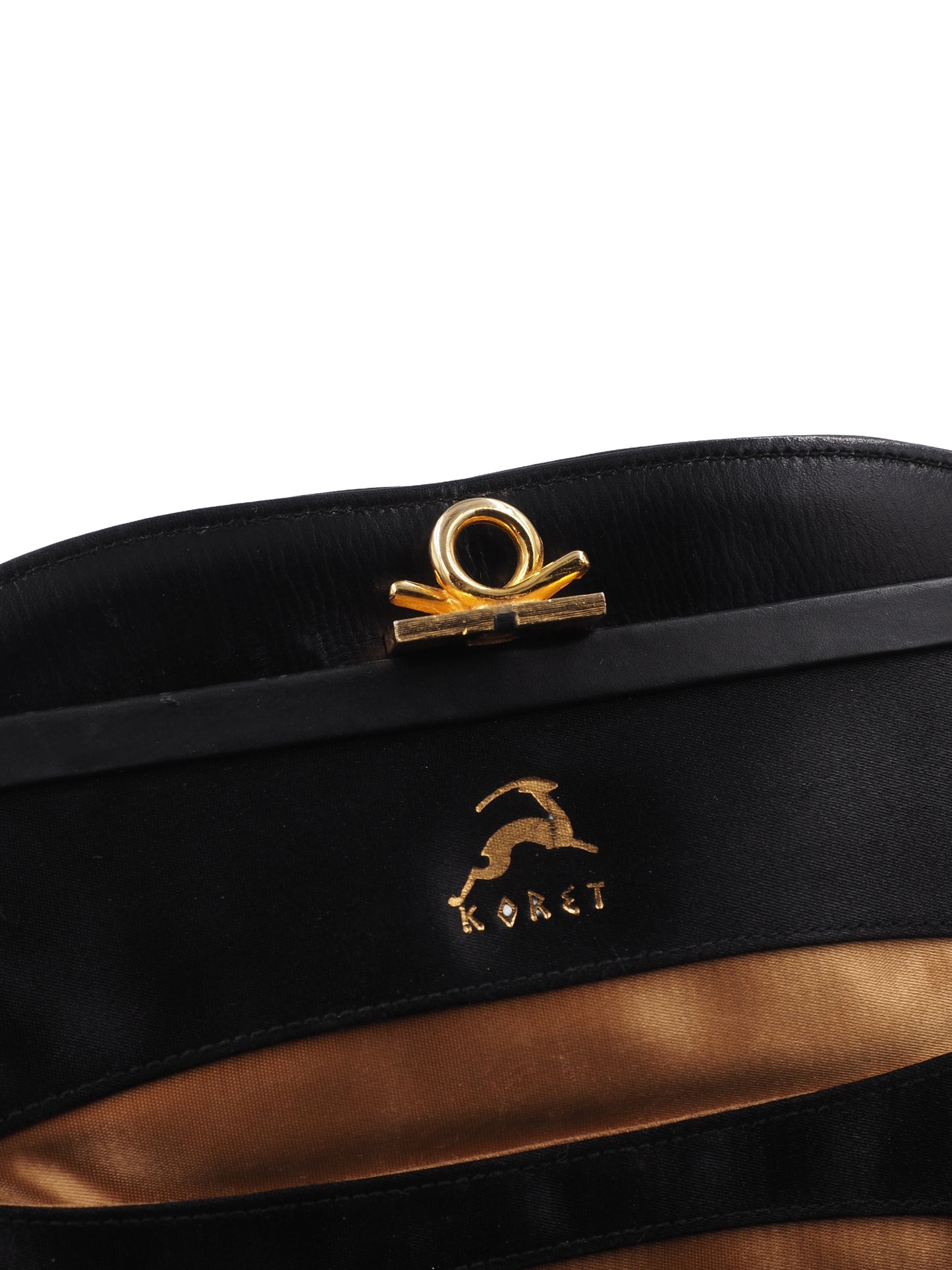 Koret Black Leather Round Top Handbag