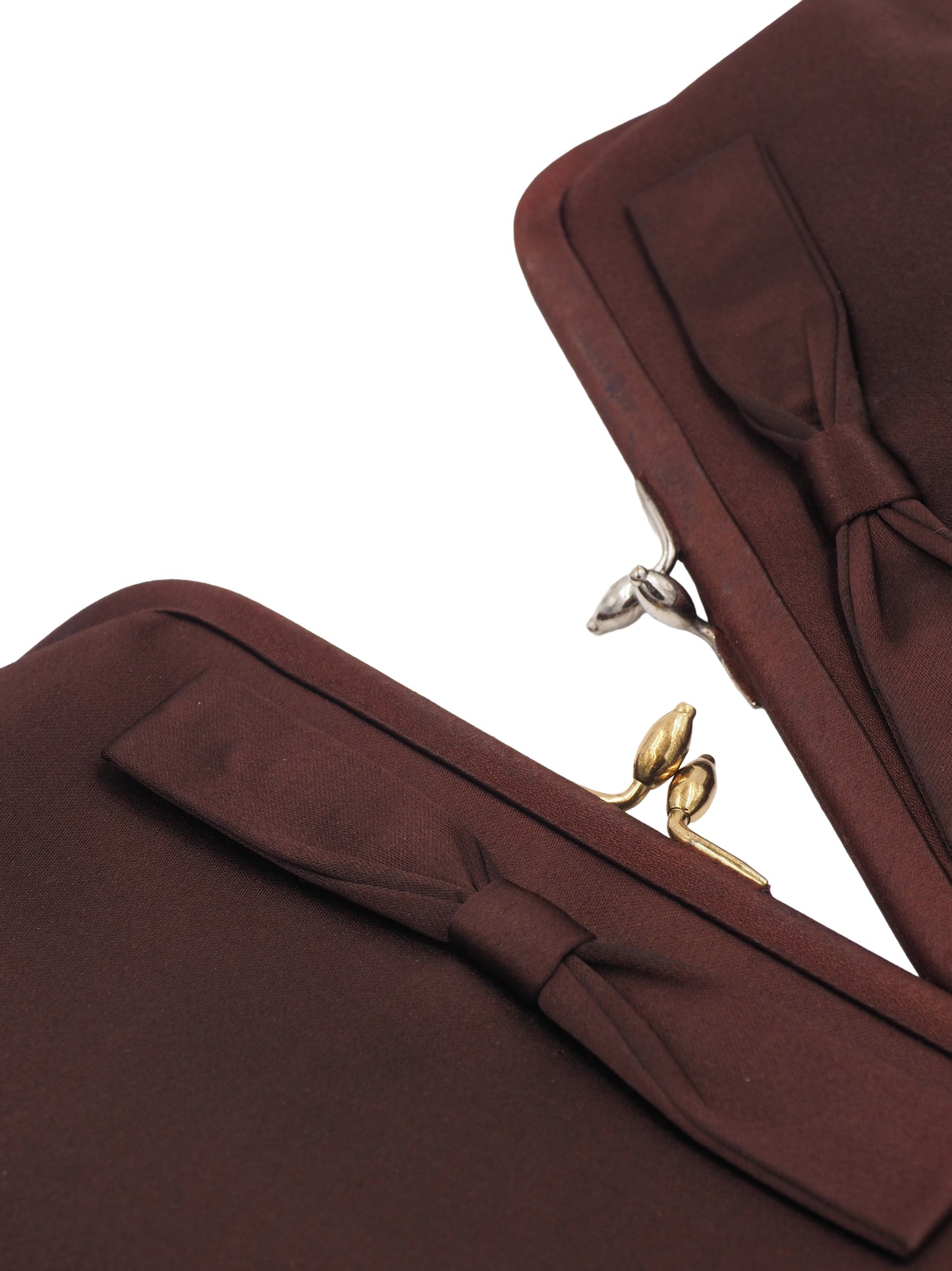Koret Brown Satin With Bow Clutch