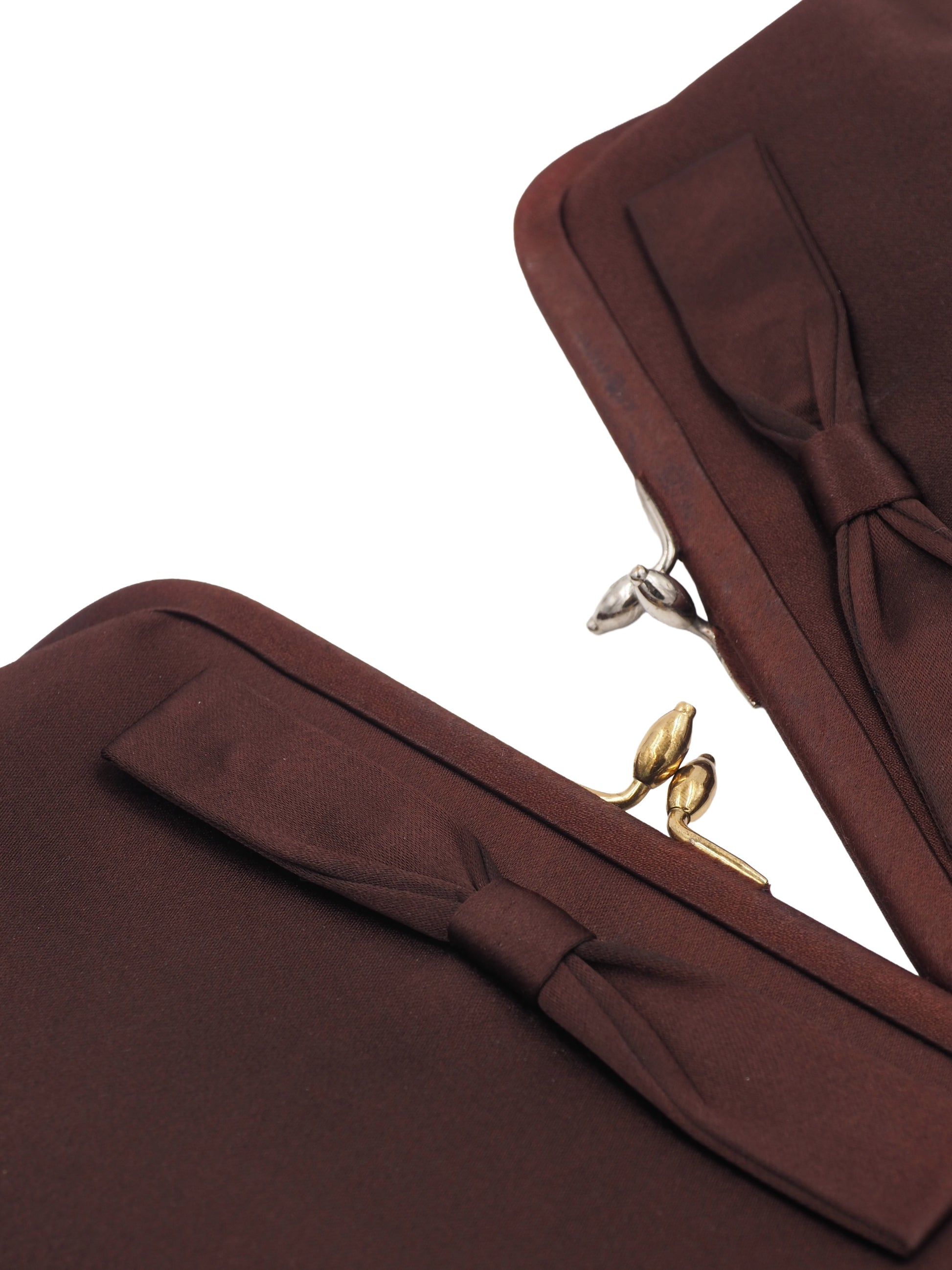 Koret Brown Satin With Bow Clutch