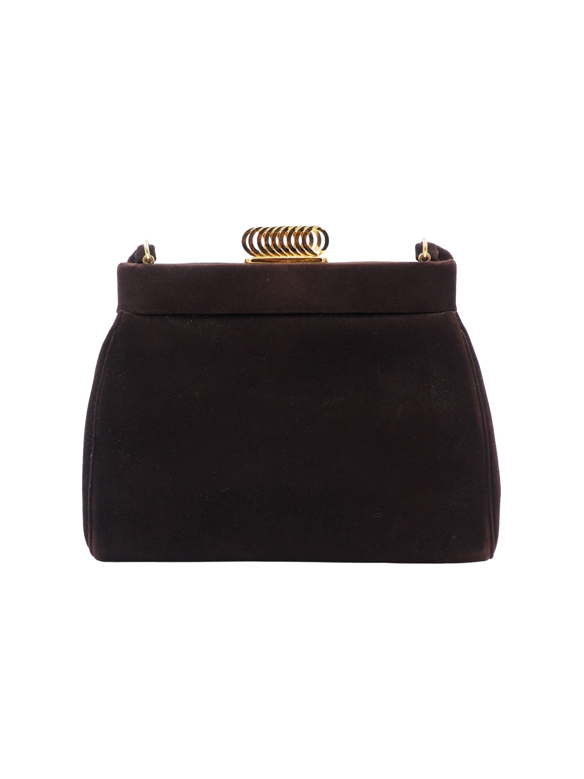 Koret Brown Suede W Gold Hardware Handbag