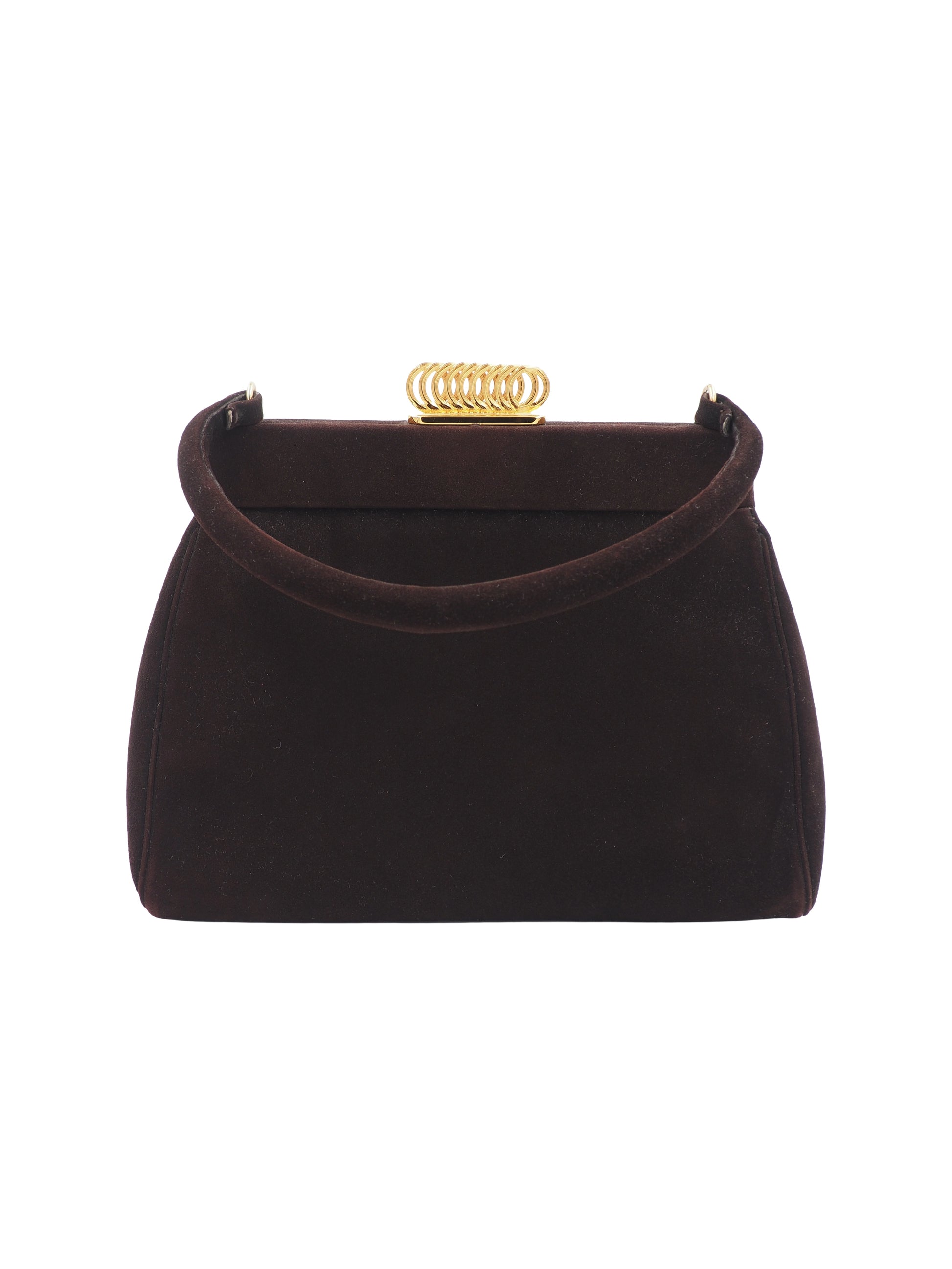 Koret Brown Suede With Gold Hardware Handbag