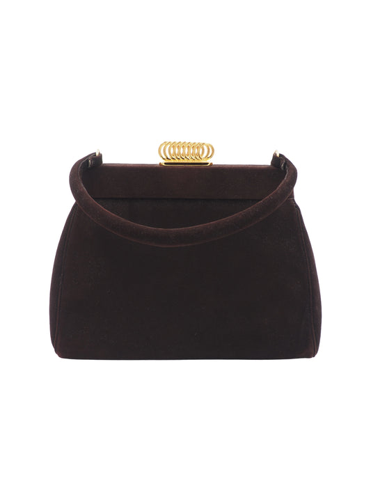Koret Brown Suede With Gold Hardware Handbag